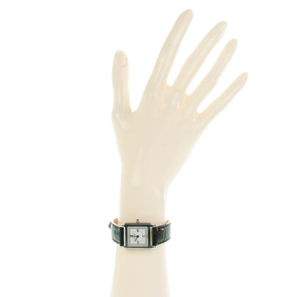 Tiffany Stainless Steel Alligator 24mm Atlas Square Quartz Watch 2 of 11