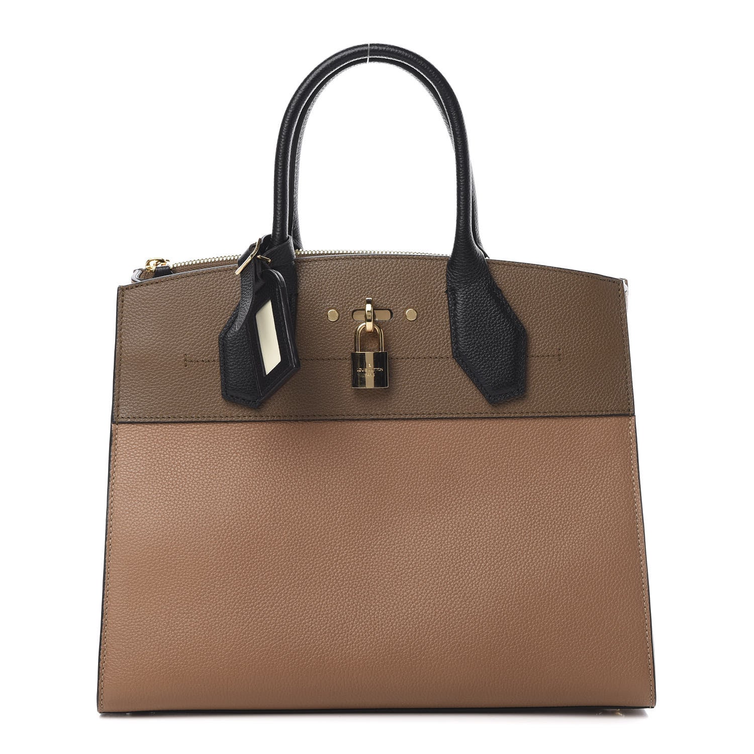 Louis Vuitton Taurillon City Steamer MM Sesame Kombu Black 1 of 11