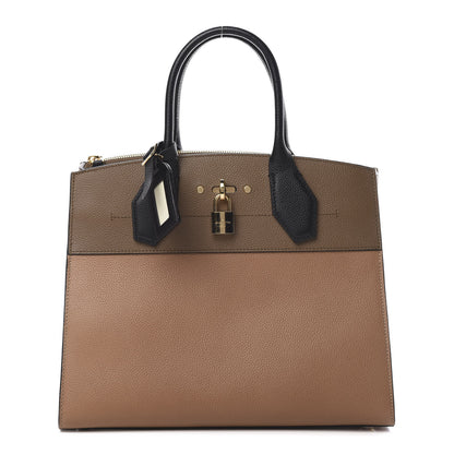 Louis Vuitton Taurillon City Steamer MM Sesame Kombu Black 1 of 11