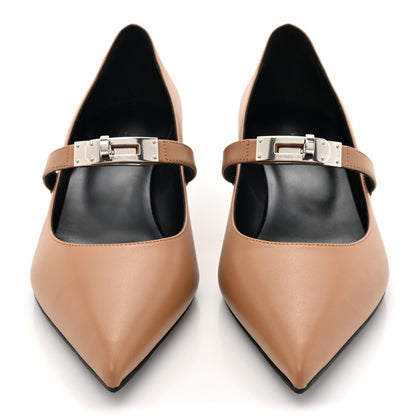 Hermes Calfskin Kiara 40 Pumps 38 Naturel Clair 2 of 9