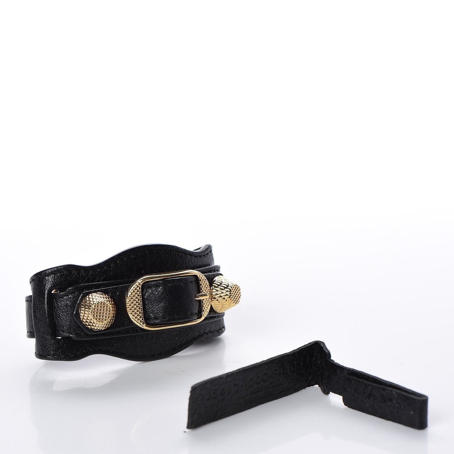 Agneau Arena Giant 12 Gold Hardware M Bracelet Black