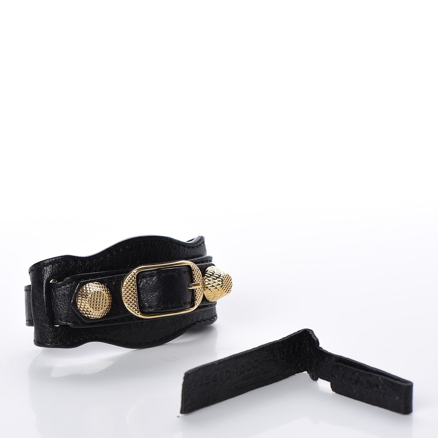 Balenciaga Agneau Arena Giant 12 Gold Hardware M Bracelet Black 6 of 6