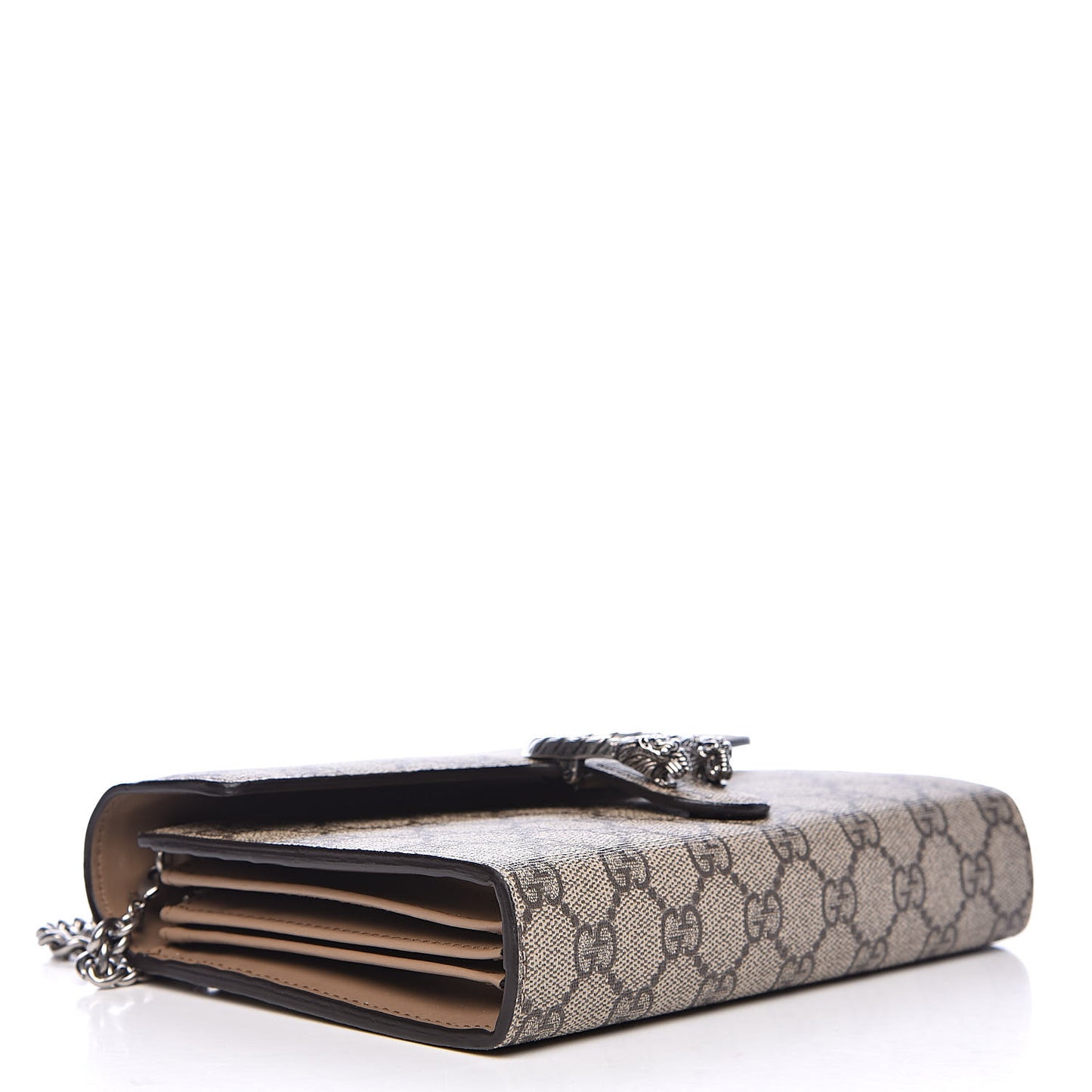 GG Supreme Monogram Mini Dionysus Chain Wallet Beige Taupe