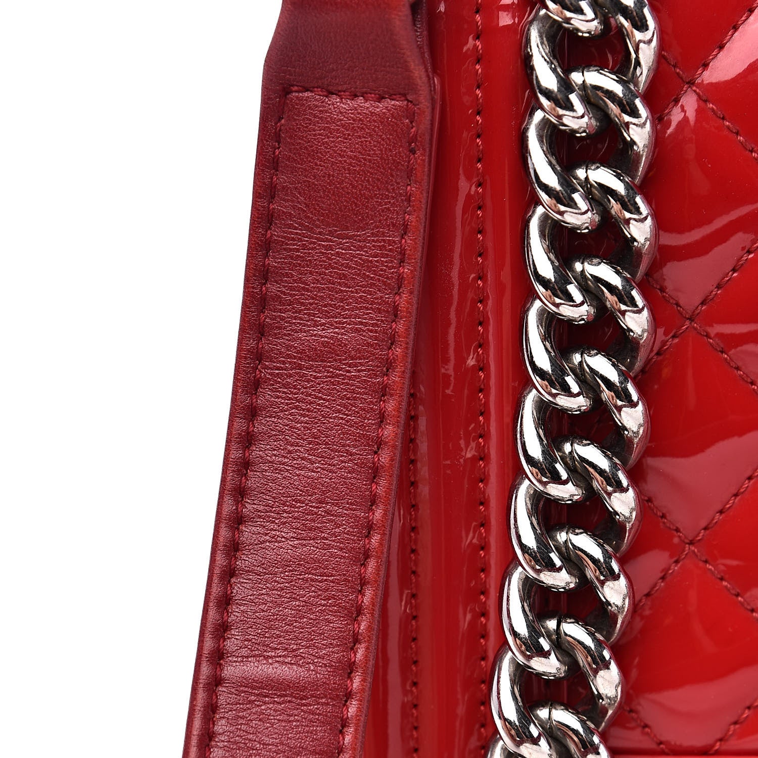 Chanel Patent Calfskin Quilted Medium Plexiglass Boy Flap Red 11 of 17