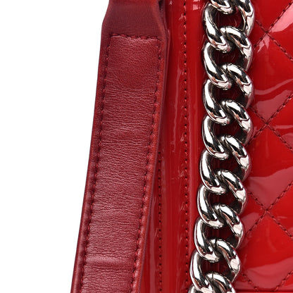 Chanel Patent Calfskin Quilted Medium Plexiglass Boy Flap Red 11 of 17