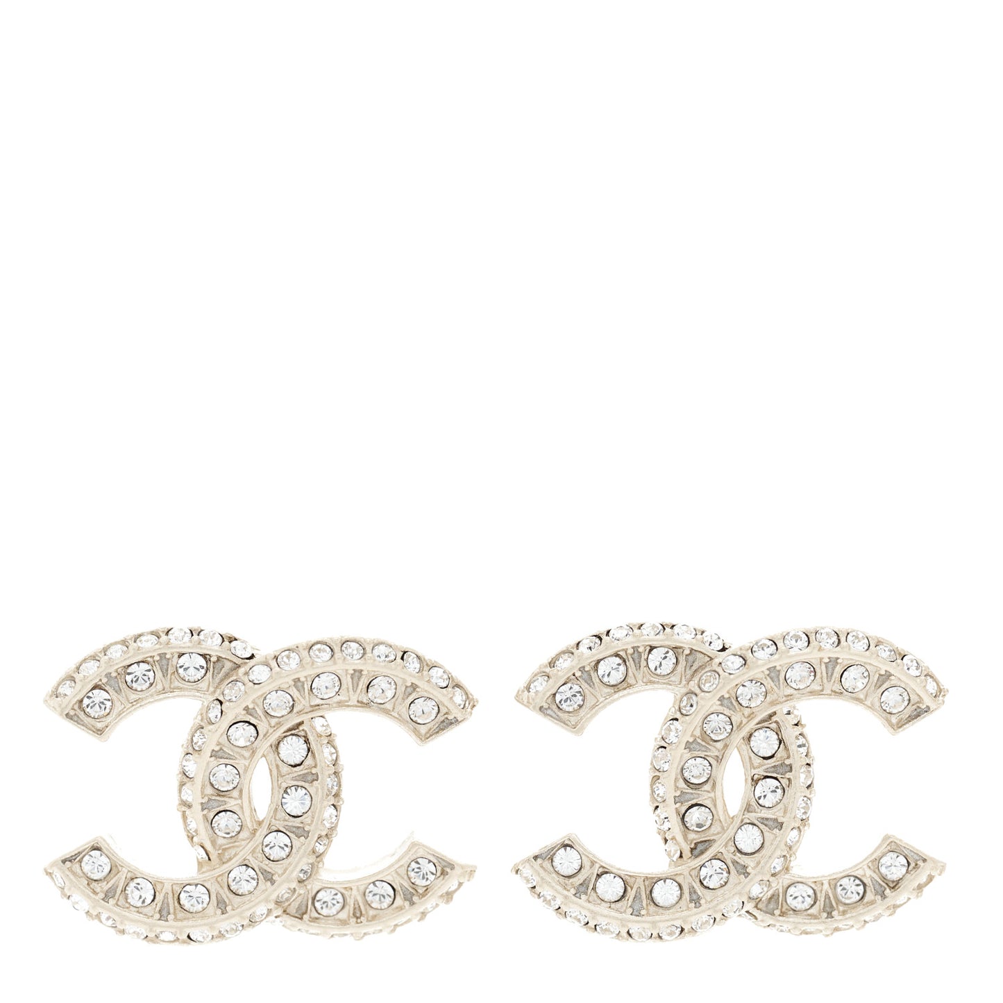 Crystal Timeless CC Earrings Light Gold
