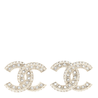 Chanel Crystal Timeless CC Earrings Light Gold 1 of 4