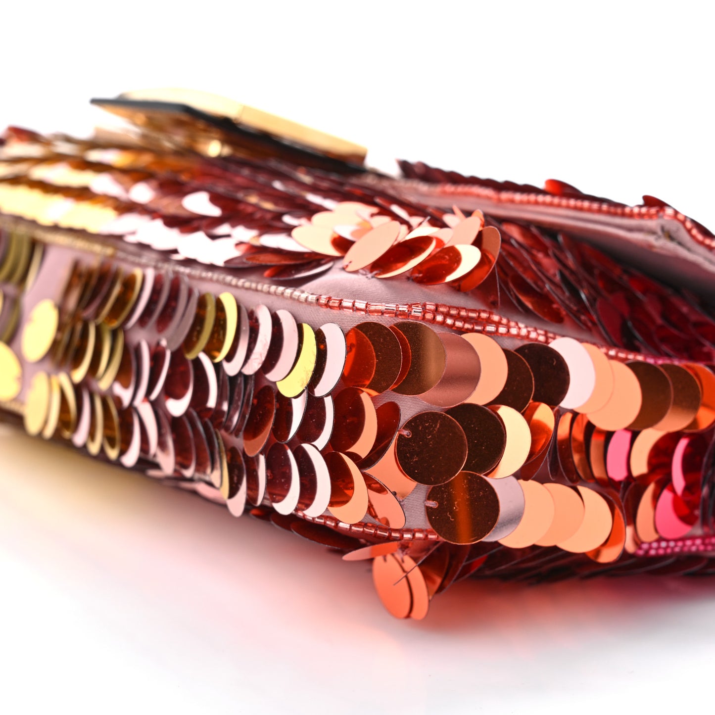 Sequin Paillettes Vitello Laminato Striped Baguette 1997 Multicolor