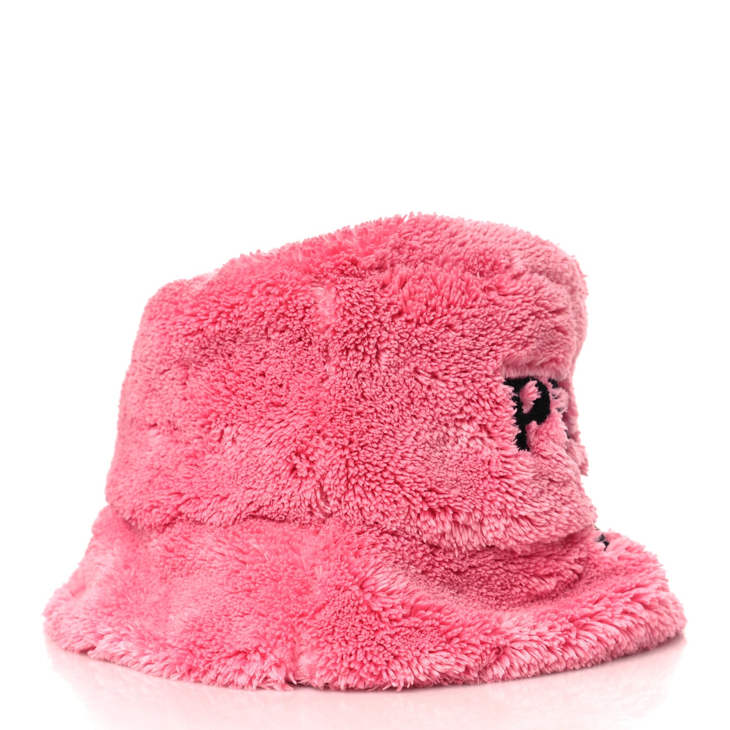Terry Cloth Logo Embroidered Womens Bucket Hat L Petalo Black