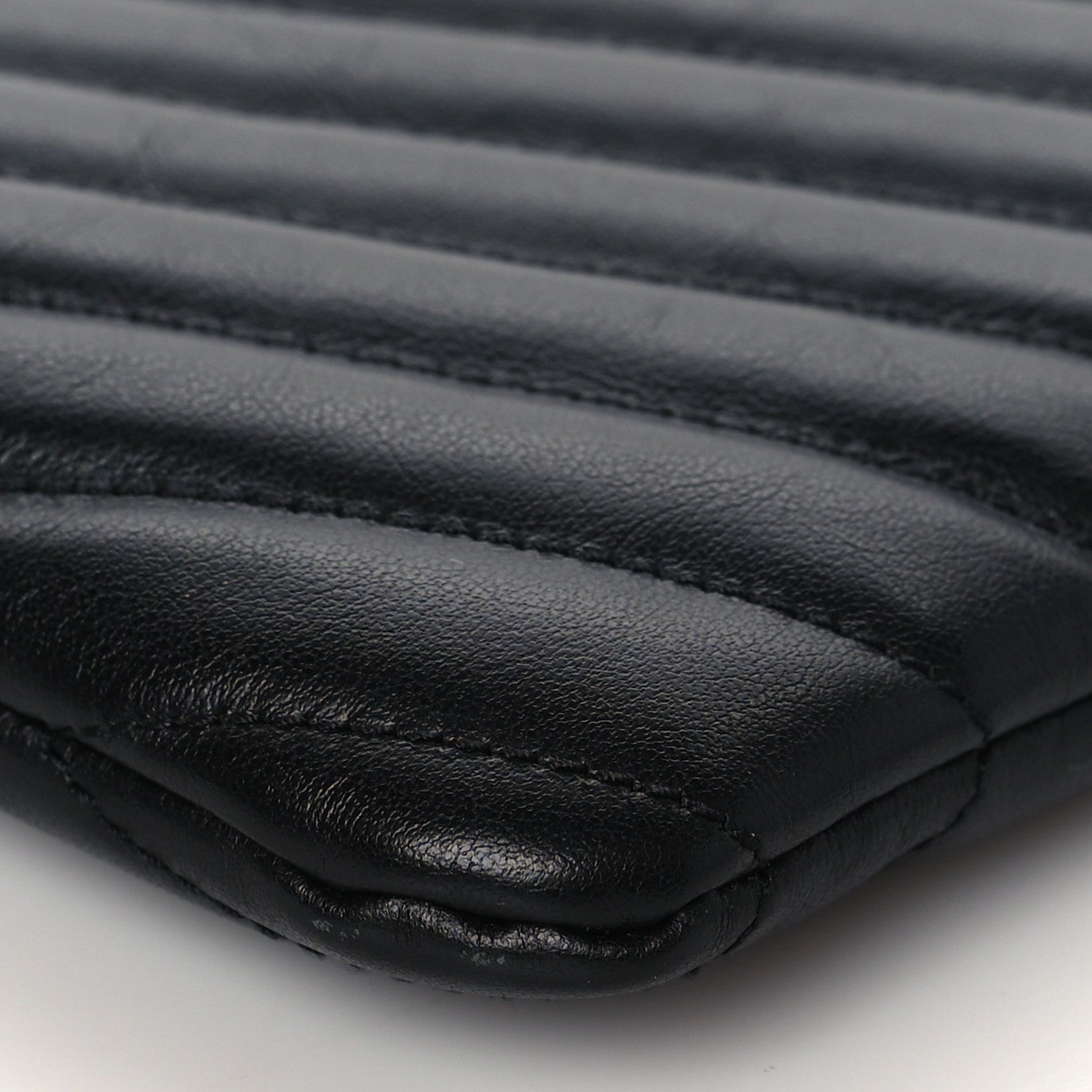 Saint Laurent Calfskin Matelasse Chevron Monogram A5 Wristlet Black 10 of 11