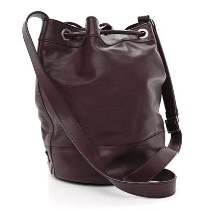 Saint Laurent Calfskin Medium Rider Bucket Bag Bordeaux 2 of 7