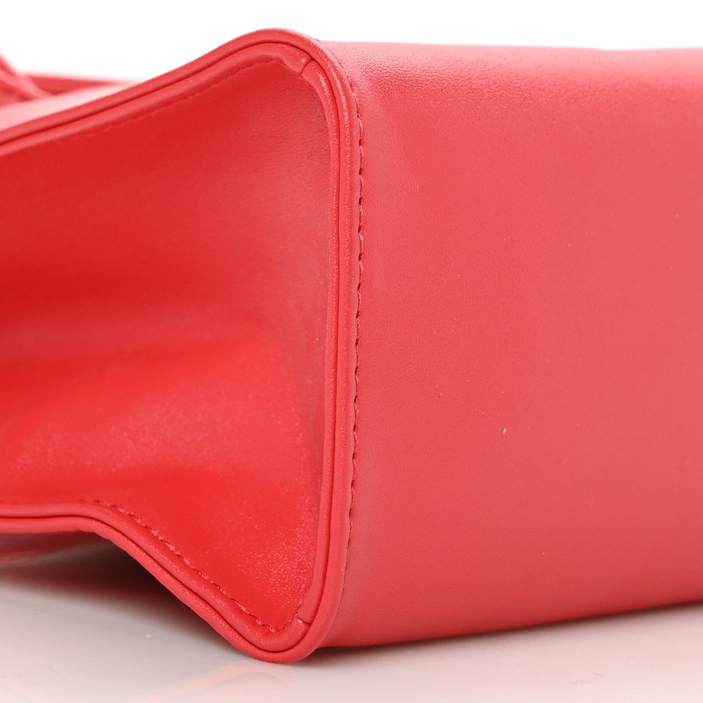 Vegan Leather Small Shopping Bag Red
