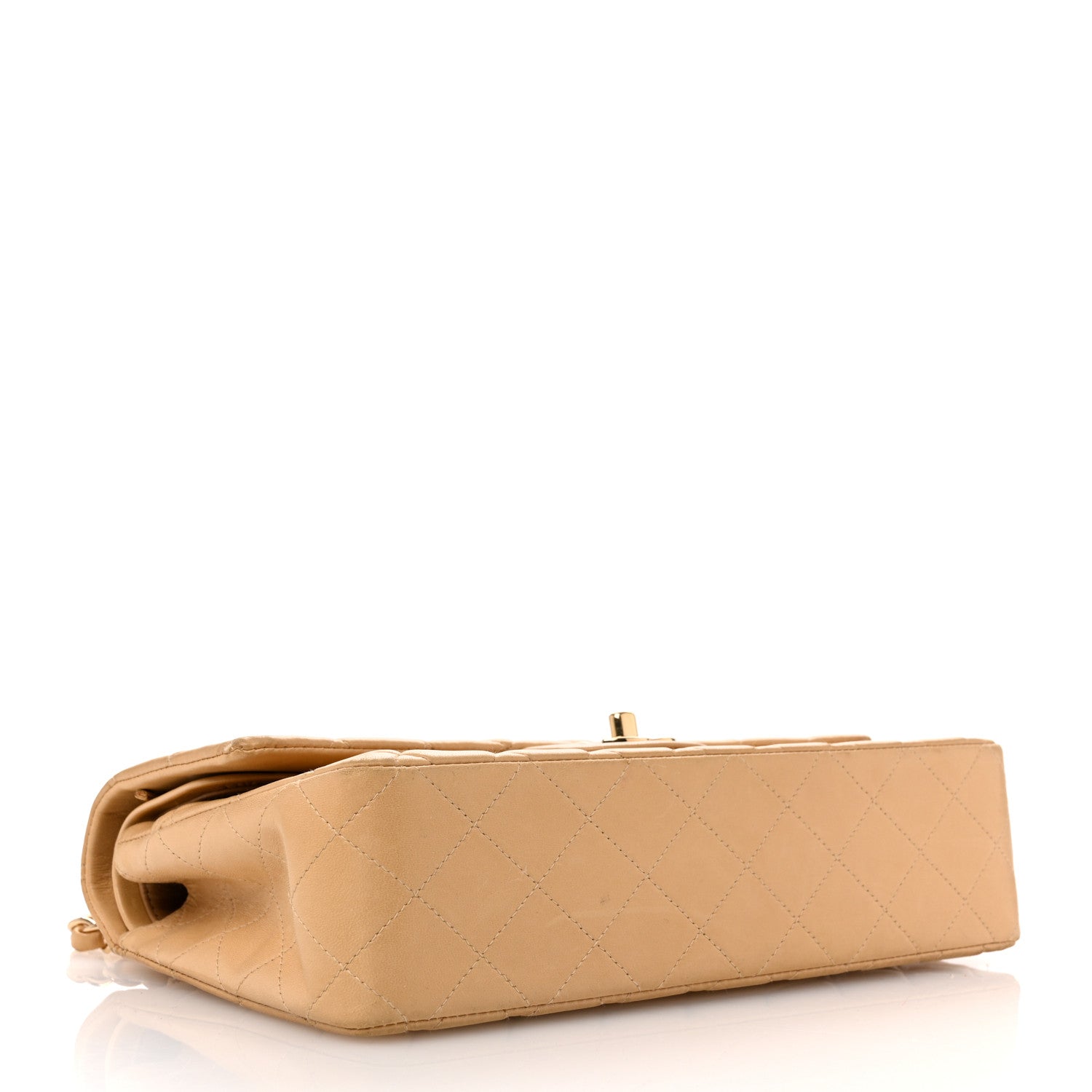 Chanel Lambskin Quilted Medium Double Flap Beige 4 of 16