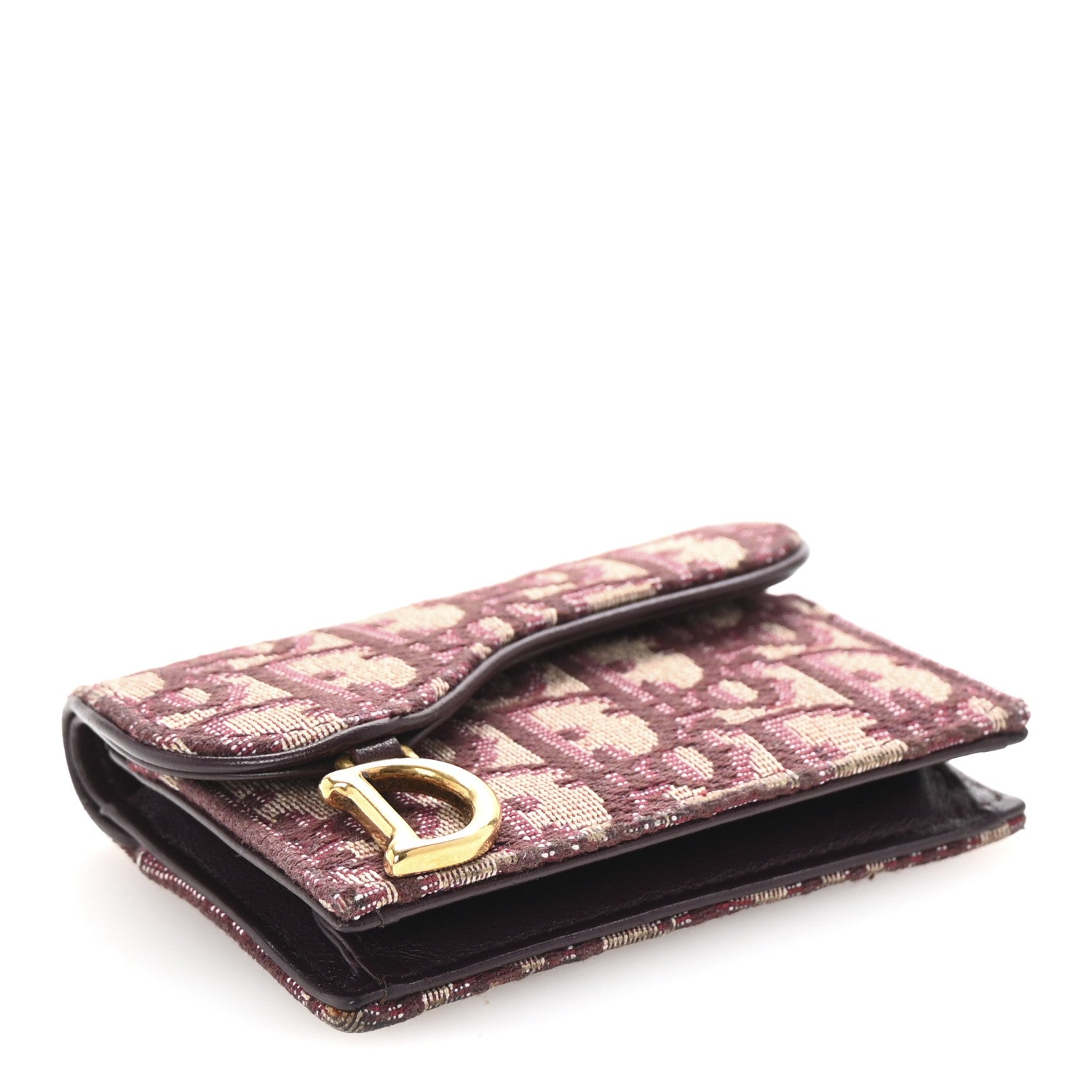 Christian Dior Oblique Saddle Card Holder Bordeaux 4 of 7