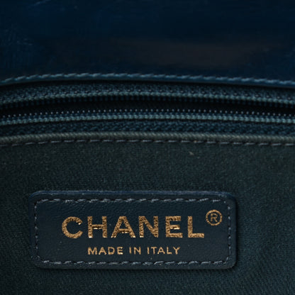 Chanel Calfskin Chevron Quilted Small Coco Handle Flap Blue 7 of 10