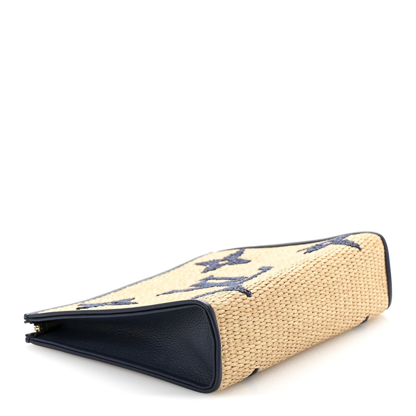 Raffia Calfskin Monogram Giant Toiletry Pouch 26 Blue