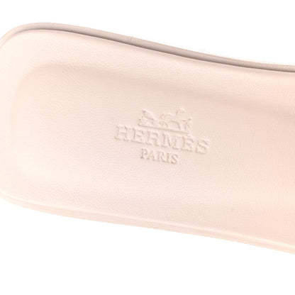 Hermes Box Calfskin Oran Sandals 38.5 Rose Pale 7 of 9