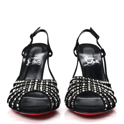 Christian Louboutin Suede Crystal Vegastrassima 100 Pumps 37.5 Black 2 of 8
