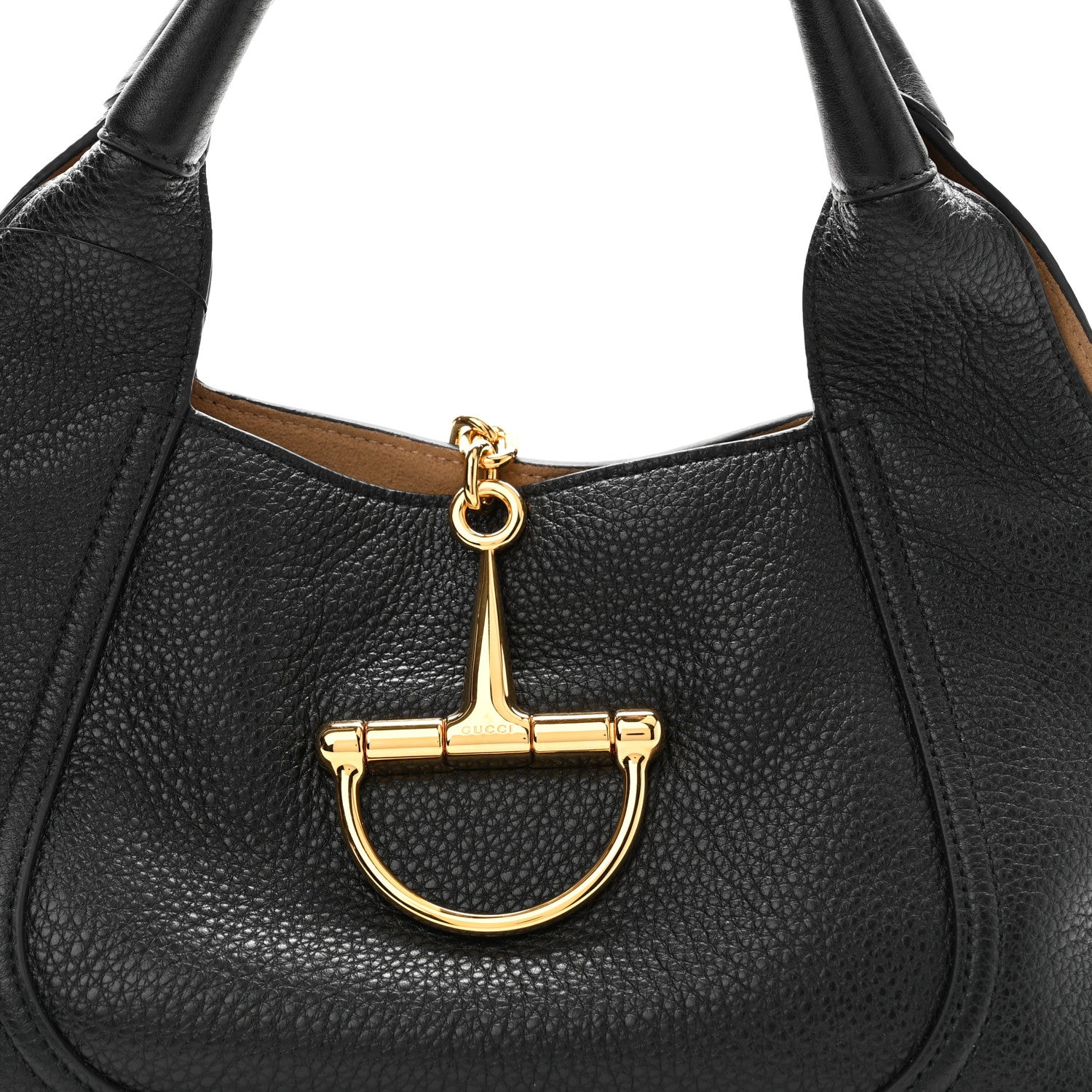 Gucci Grained Calfskin Softbit Medium Shoulder Bag Black 7 of 9