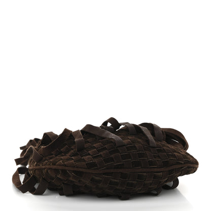 Bottega Veneta Suede Intrecciato Fringe Mini Hobo Ebano 4 of 11