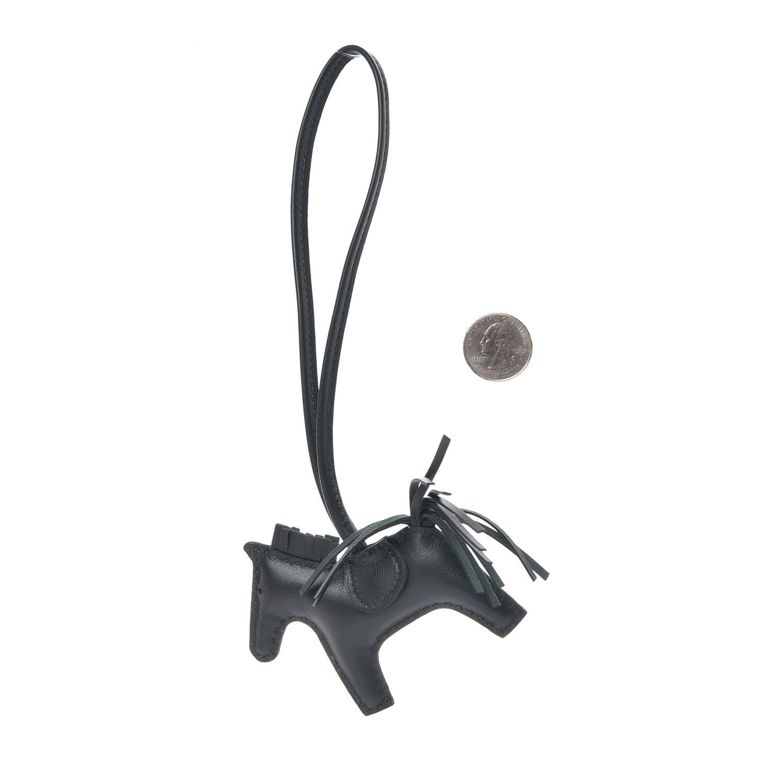Hermes Milo Lambskin Grigri Rodeo Horse Bag Charm PM Vert Cypress 2 of 4