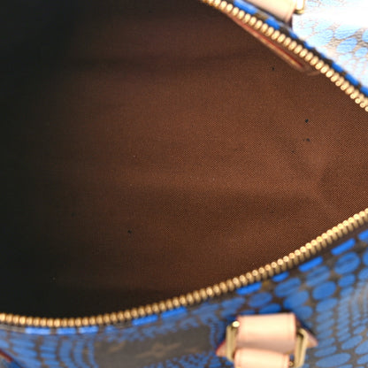 Louis Vuitton Monogram Kusama Town Speedy 30 Blue 5 of 8