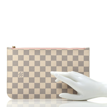 Louis Vuitton Damier Azur Neverfull MM GM Pochette Rose Ballerine 2 of 7