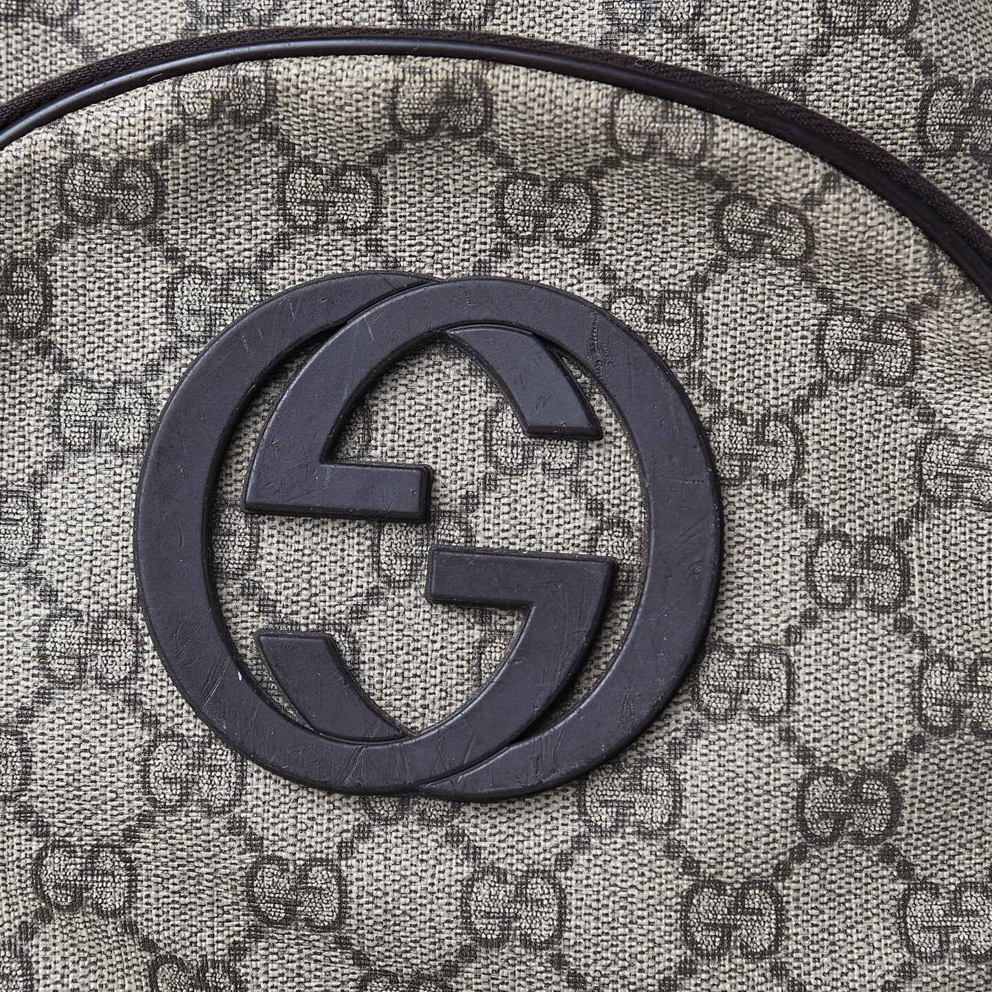 GG Plus Monogram Interlocking G Medium Backpack Dark Brown