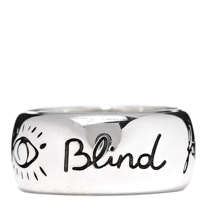 Gucci Sterling Silver Blind for Love Band Ring 53 6.25 1 of 7