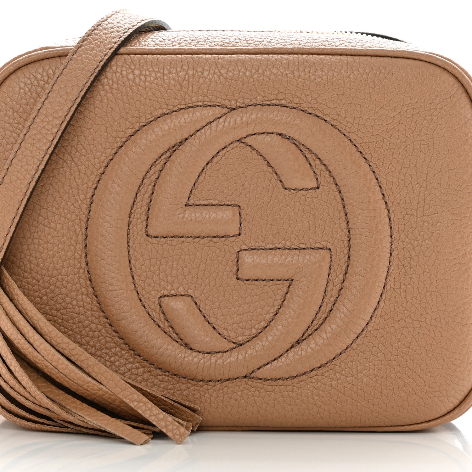 Gucci Pebbled Calfskin Small Soho Disco Bag Camelia 8 of 13
