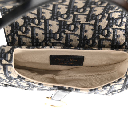 Christian Dior Oblique Mini Saddle Bag Blue 8 of 17