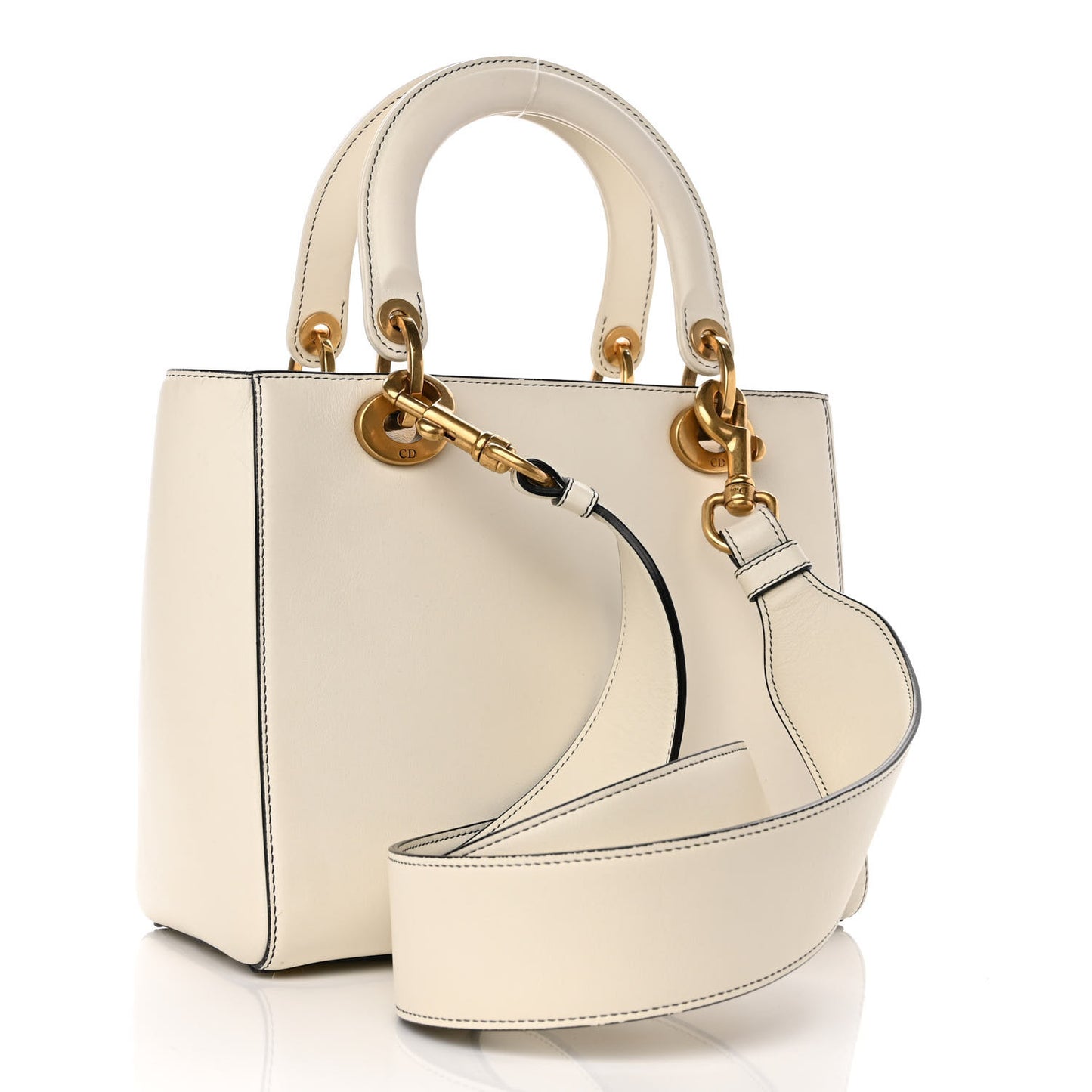 Calfskin Niki De Saint Phalle Heart Medium Supple Lady Dior Off White