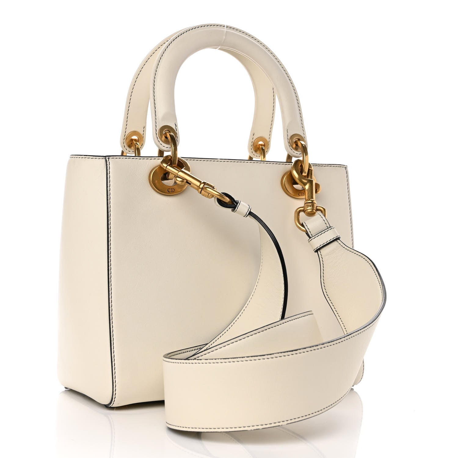 Christian Dior Calfskin Niki De Saint Phalle Heart Medium Supple Lady Dior Off White 3 of 10