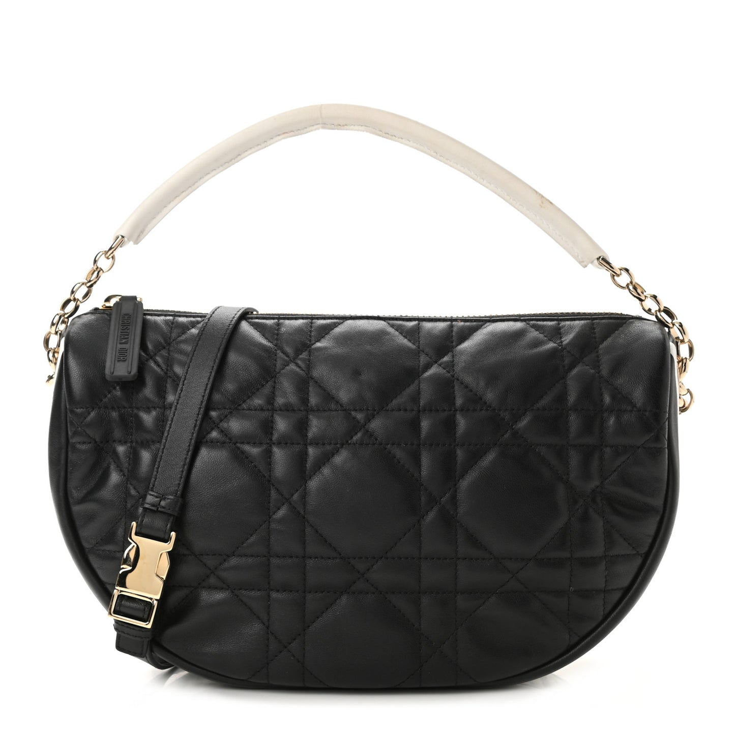 Lambskin Cannage Medium Dior Vibe Hobo Bag Black