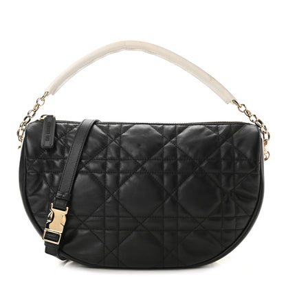 Christian Dior Lambskin Cannage Medium Dior Vibe Hobo Bag Black 1 of 12