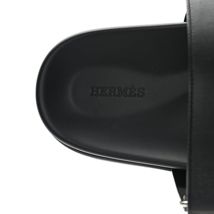 Hermes Calfskin Mens Chypre Sandals 42.5 Black 7 of 9