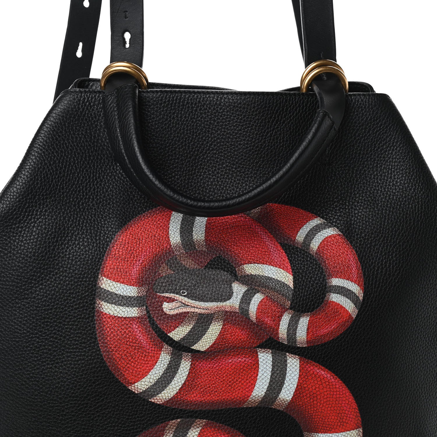 Gucci Calfskin Kingsnake Print Backpack Black 8 of 10