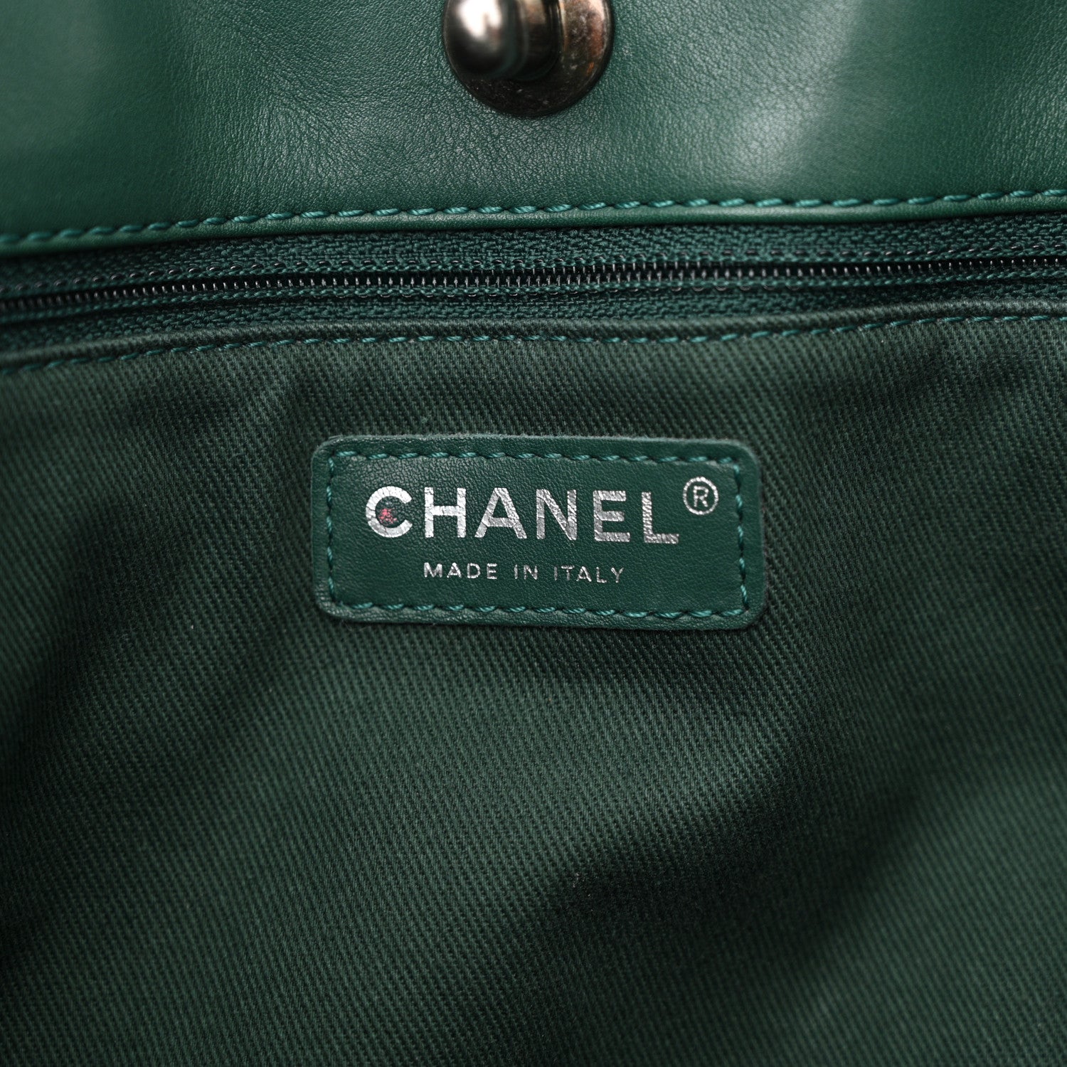 Chanel Calfskin Quilted Large Shopping In Chains Tote Green 7 of 11