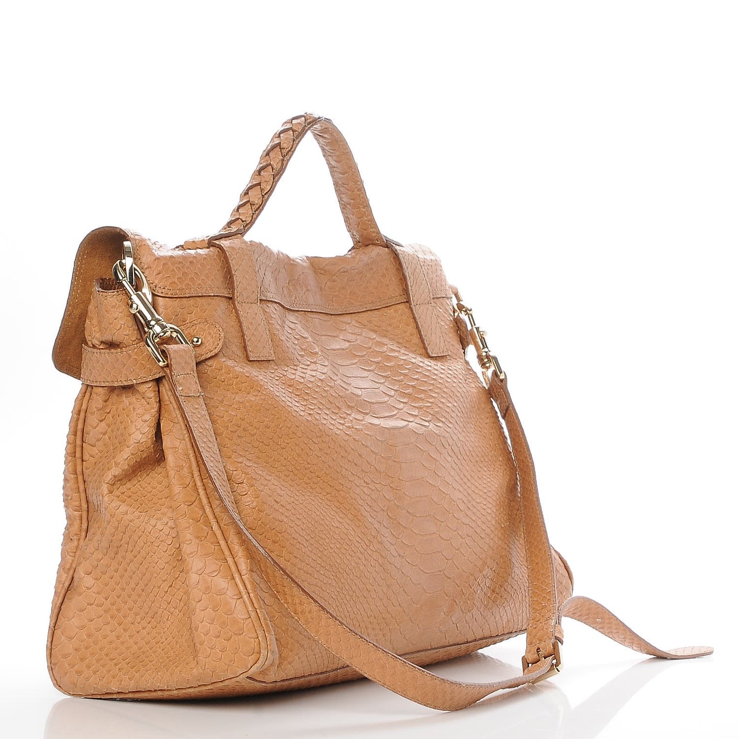 Silky Snake Print Oversized Alexa Deer Brown