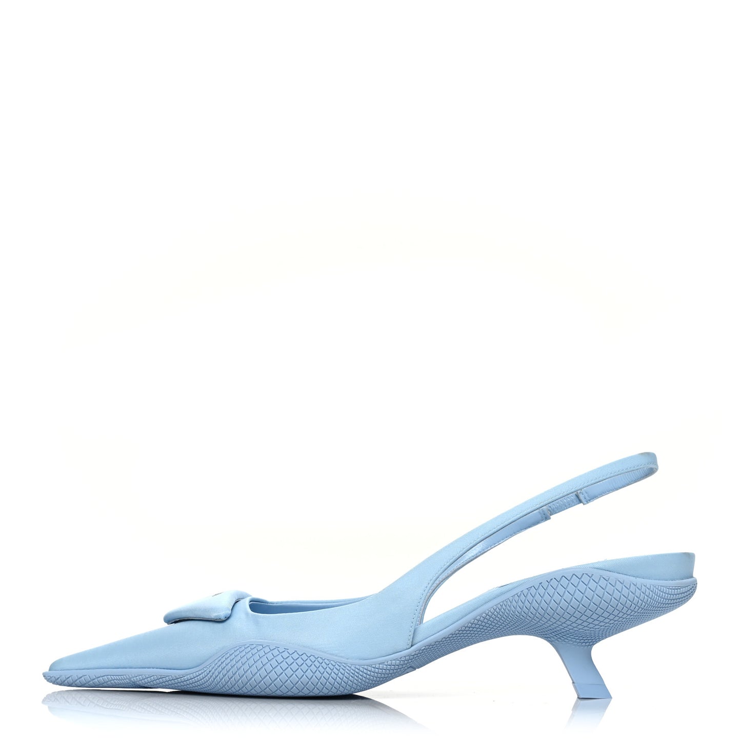 Spazzolato Triangle Logo Pointed Toe 45mm Slingback Pumps 37.5 Cielo