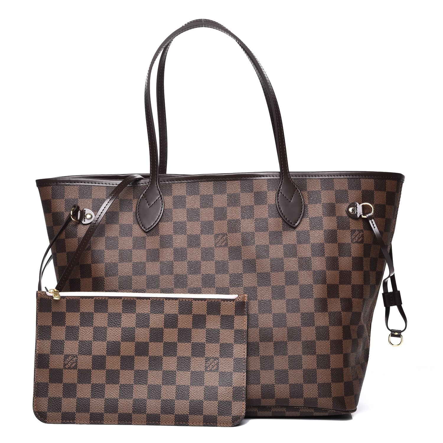 Louis Vuitton Damier Ebene Neo Neverfull MM Rose Ballerine 1 of 10