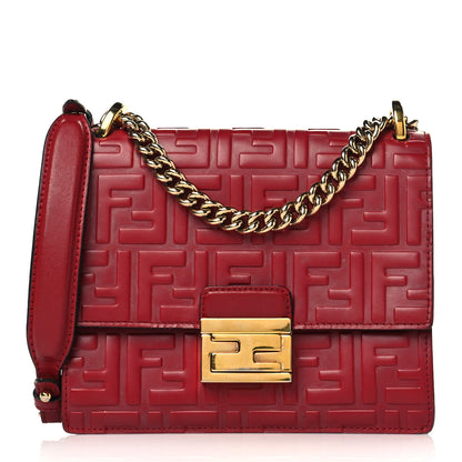 Fendi Vitello Liberty FF 1974 Embossed Small Kan U Shoulder Bag Fragola 1 of 12