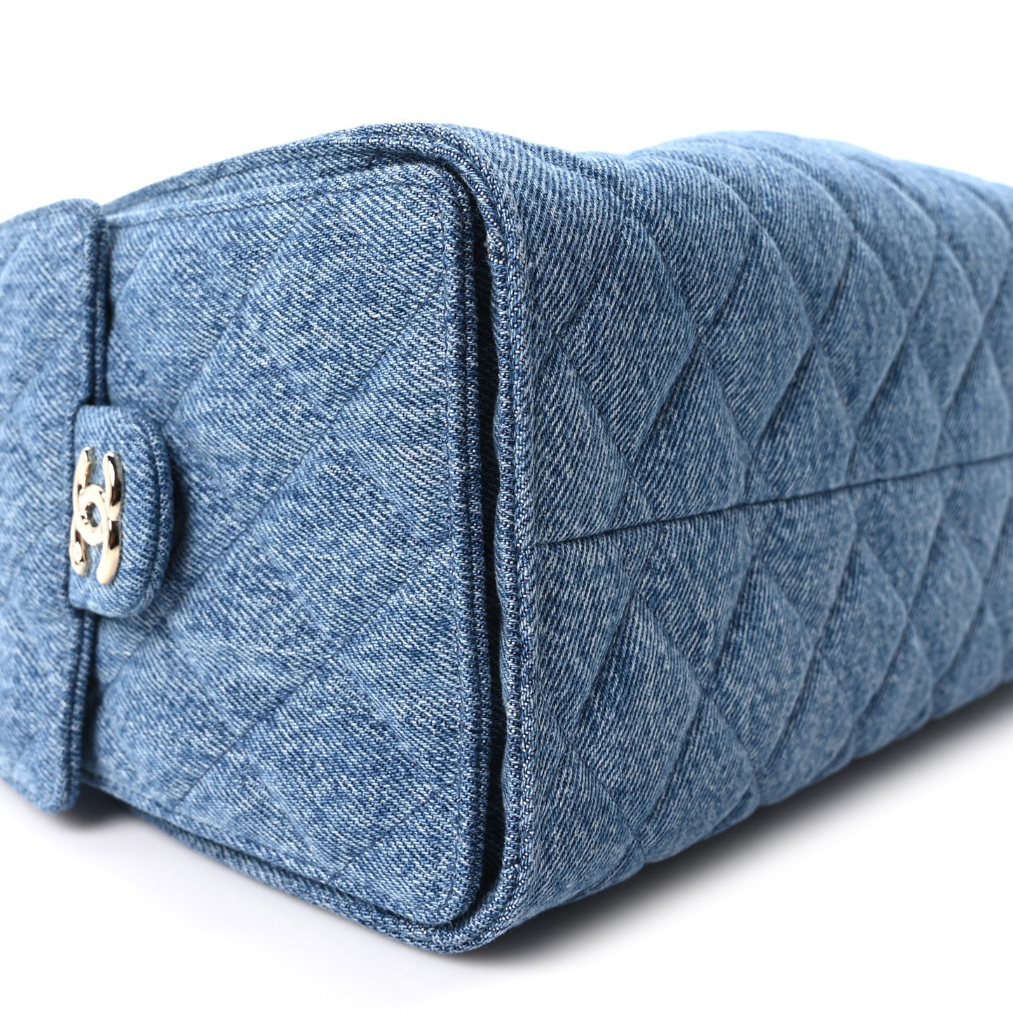 Denim Quilted Small Chanel 25 Handbag Blue
