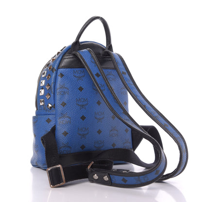 MCM Visetos Studded Colorblock Mini Stark Brock Backpack Blue 2 of 14