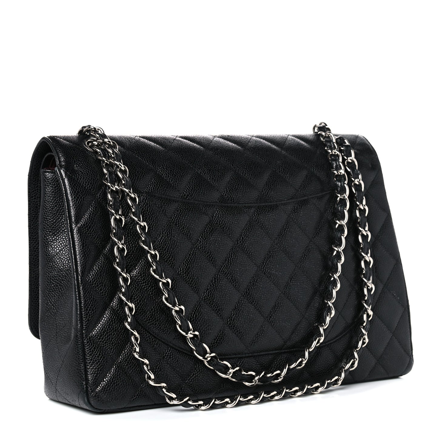 Caviar Quilted Maxi Double Flap Black