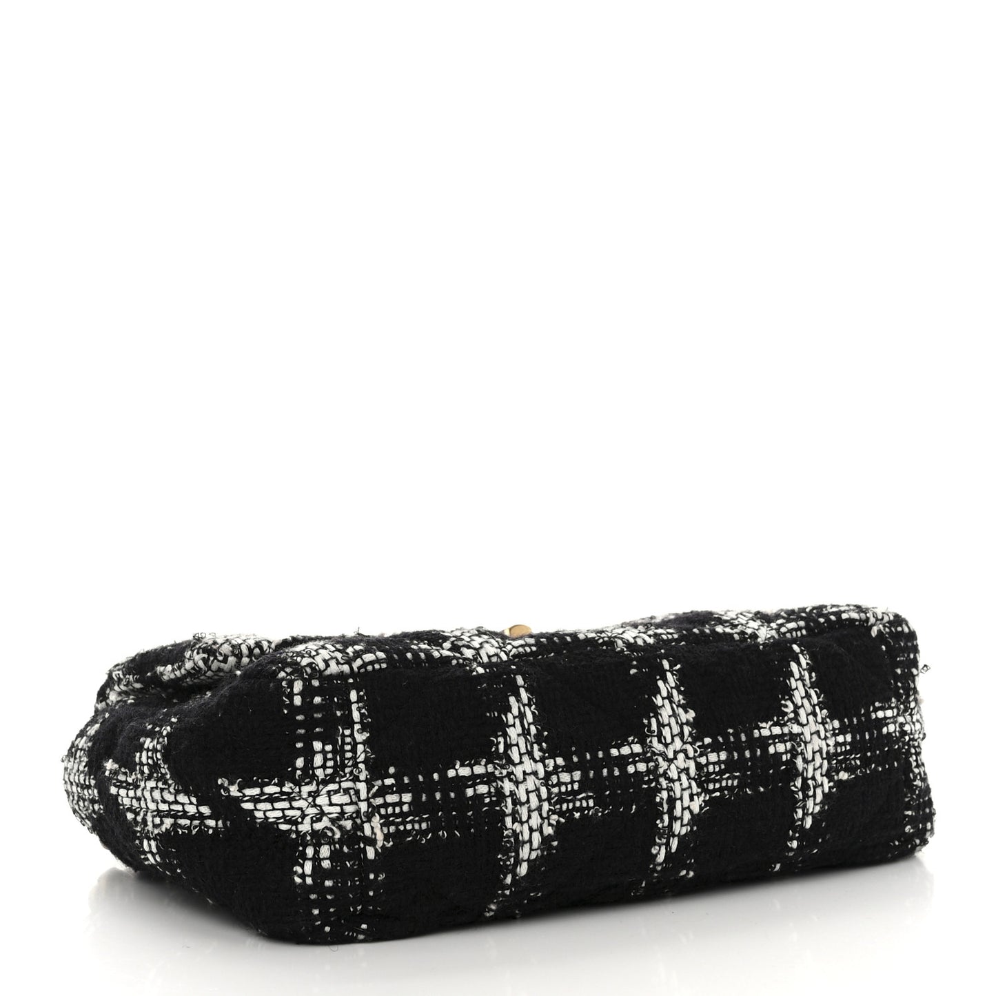 Tweed Houndstooth Quilted Medium Chanel 19 Flap Black White