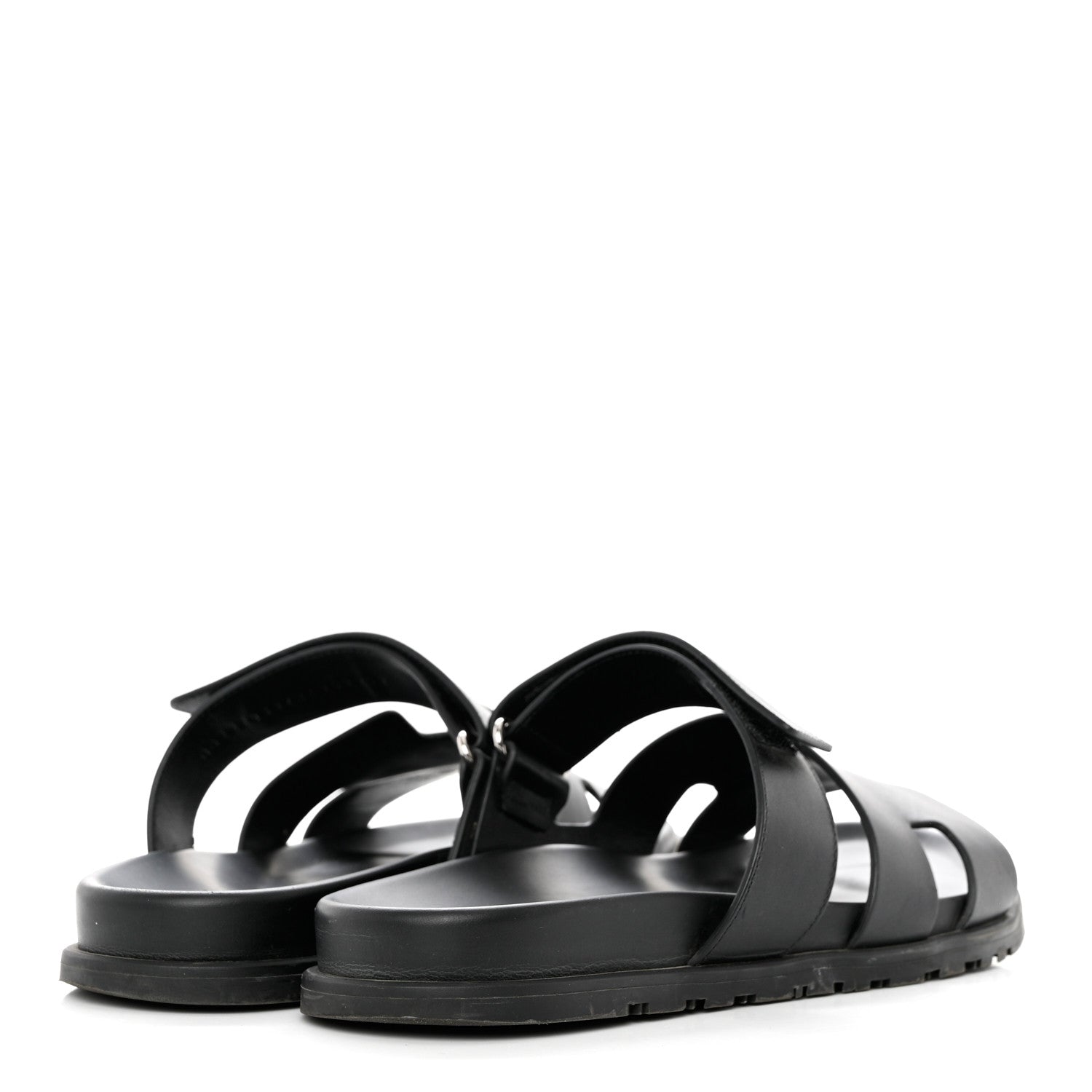 Hermes Calfskin Mens Chypre Sandals 42 Black 4 of 9