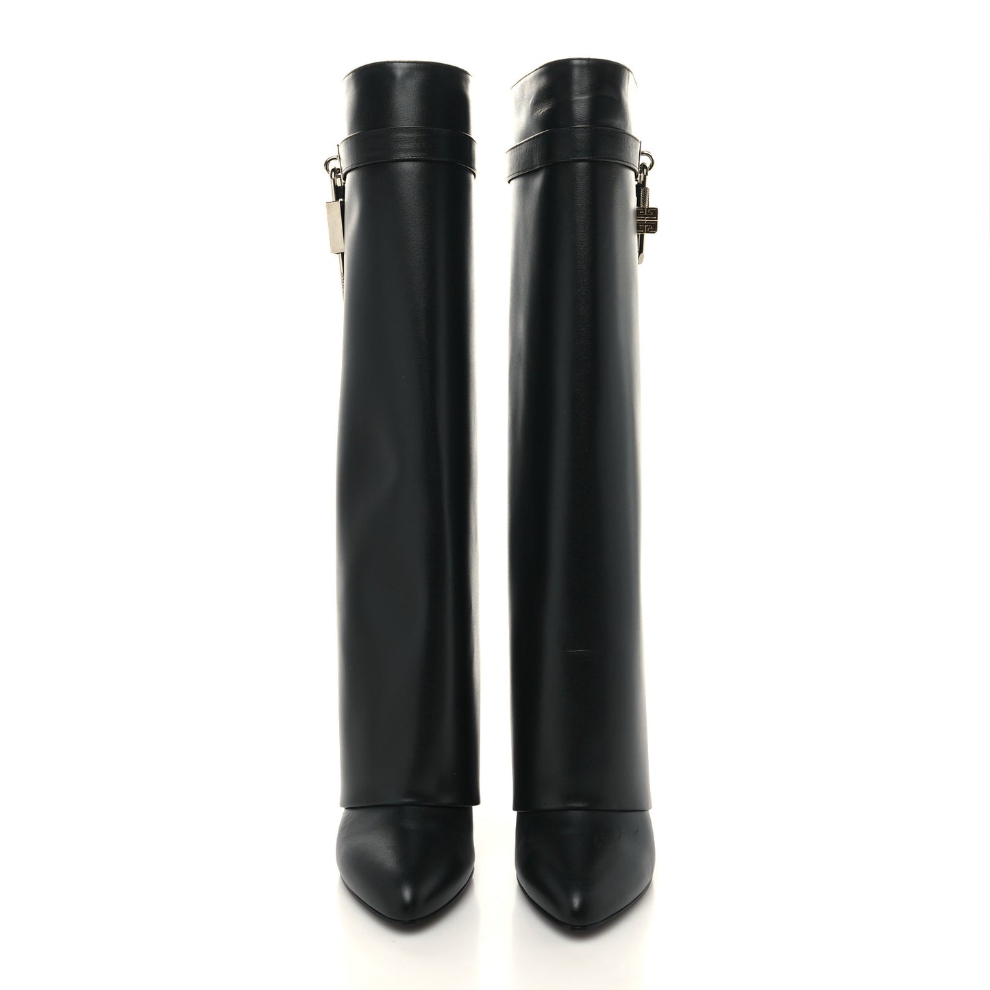 Calfskin Shark Lock Pant Boots 41 Black