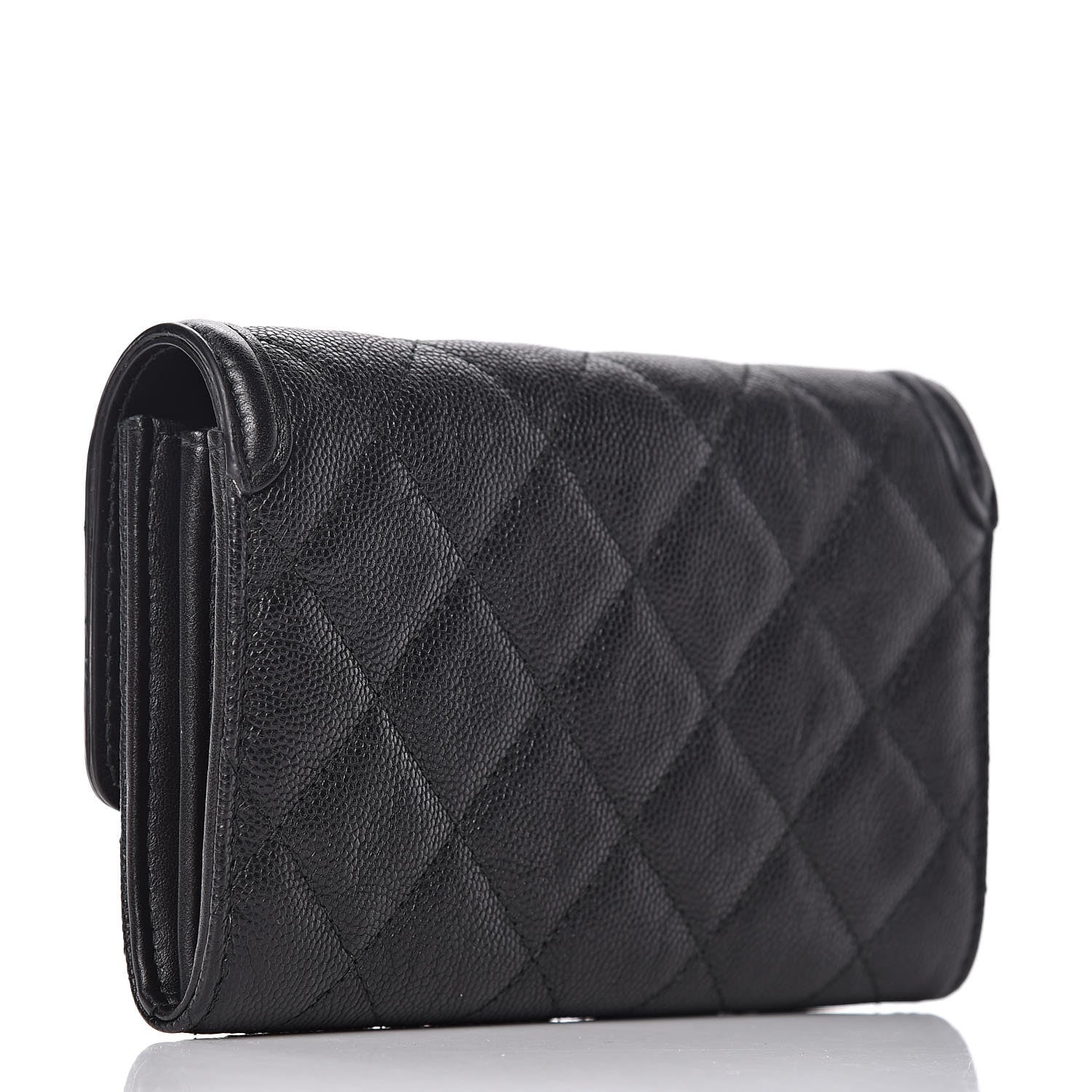 Chanel Caviar Quilted Medium Filigree Flap Wallet Black 3 of 9