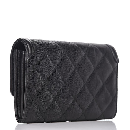 Chanel Caviar Quilted Medium Filigree Flap Wallet Black 3 of 9